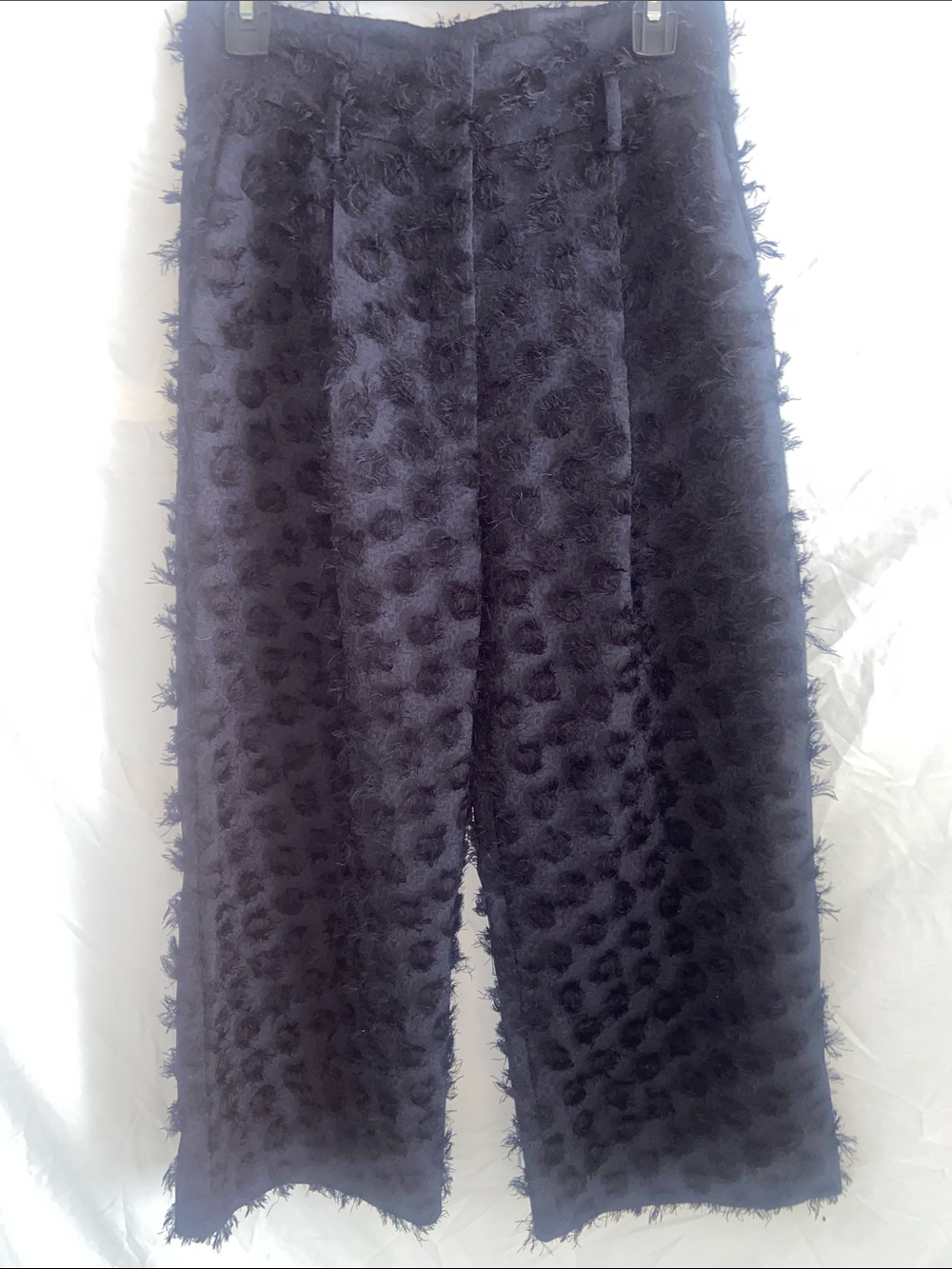 H&M textured navy wide leg trouser size 8